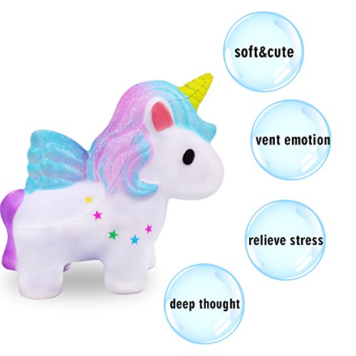 mi ji Squishy Kawaii,Squishy Unicornio,Squishy Doll de Diseño Animado Perfumada Lenta Levantar Exquisito Niño Juguete antiestrés (Galaxia)