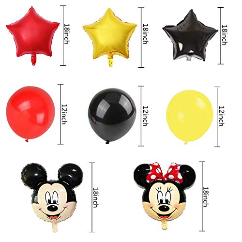 Mickey y Minnie Party Decorations, Mickey Party Globos Decoraciones de cumpleaños de Mickey Mouse para Niños Cumpleaños de Chicas Baby Shower