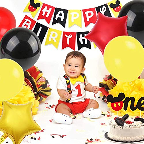 Mickey y Minnie Party Decorations, Mickey Party Globos Decoraciones de cumpleaños de Mickey Mouse para Niños Cumpleaños de Chicas Baby Shower