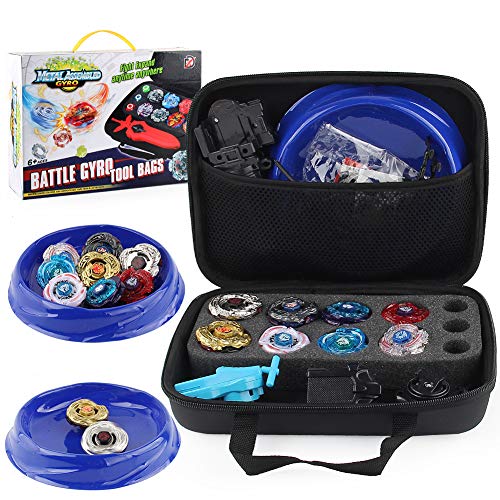 MIKLL 8 Pcs Peonzas Juguetes Conjunto, con Estuche Portátil, Gyro Spinner con 2 Burst Turbo Launcher Set, Cumpleaños, Navidad Regalo, Regalo de año Nuevo para los Niños