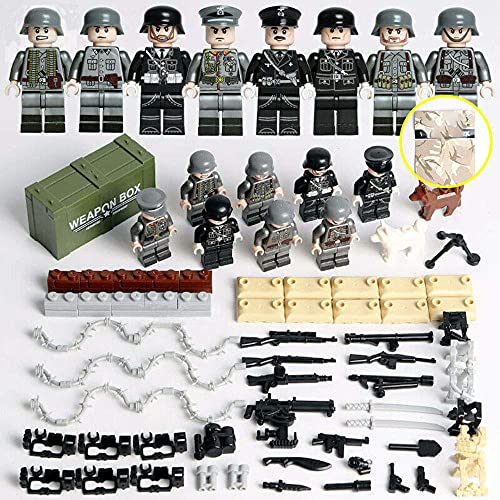 Militar Mini Figuras Base WW2 Conjuntos Armas Armas Soldados Juguetes Se adapta