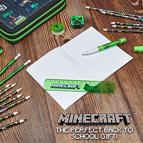 Minecraft Estuche Escolar, Material Escolar, Estuches Escolares con 2 Compartimentos, Regalos Cumpleaños Niños Colegio