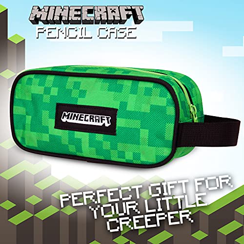 Minecraft Estuche Escolar Niño, Material Escolar, Estuches Escolares 21 cm, Regalos Cumpleaños Niños Colegio (Verde)