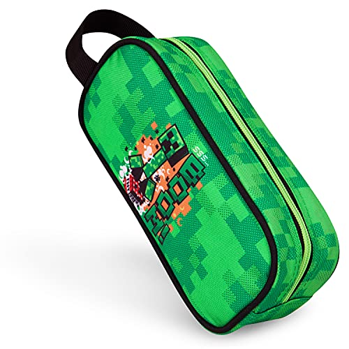 Minecraft Estuche Escolar Niño, Material Escolar, Estuches Escolares 21 cm, Regalos Cumpleaños Niños Colegio (Verde)