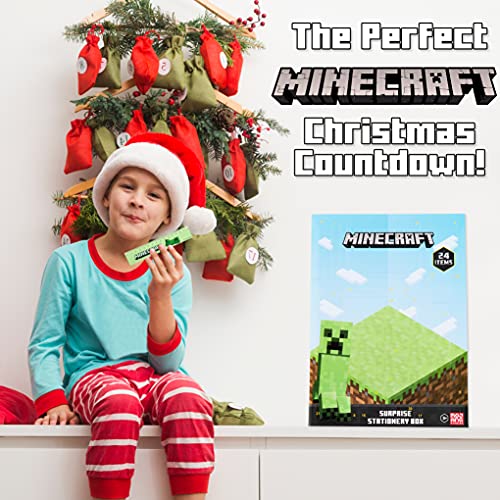 Minecraft Juguetes, Calendario de Adviento 2021, Calendario Adviento para Niños, 24 Sorpresas de Papelería Niños