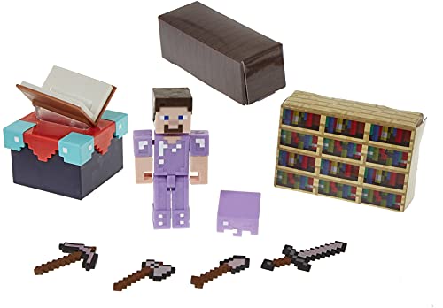 Minecraft Mesa de hechizos Set de juego con figura y accesorios, juguete para niños +6 años Mattel GYB62