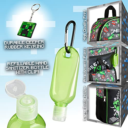 Minecraft Set Mochilas Escolares 6 Piezas, Incluye Mochila Escolar, Estuche y Bolsa Termica