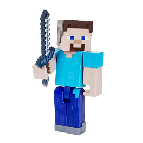 Minecraft Steve Figura articulada de juguete con cubos de papel para construir, regalo para niños +6 años (Mattel GTP13)