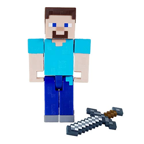 Minecraft Steve Figura articulada de juguete con cubos de papel para construir, regalo para niños +6 años (Mattel GTP13)