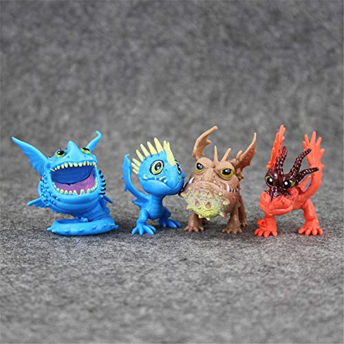 MINGZE Juguetes de Anime 8 unids Modelo de Personaje, Cómo Entrenar Dragon Master, Toothless, Q Versión Muñeca sin Dientes Nightingale Adulto Niños Juguete Adornos de Personajes de Dibujos Animados