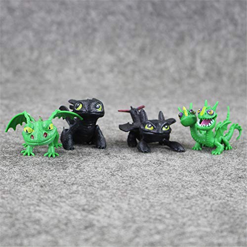 MINGZE Juguetes de Anime 8 unids Modelo de Personaje, Cómo Entrenar Dragon Master, Toothless, Q Versión Muñeca sin Dientes Nightingale Adulto Niños Juguete Adornos de Personajes de Dibujos Animados