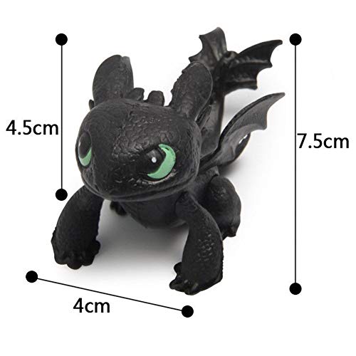 MINGZE Juguetes de Anime 8 unids Modelo de Personaje, Cómo Entrenar Dragon Master, Toothless, Q Versión Muñeca sin Dientes Nightingale Adulto Niños Juguete Adornos de Personajes de Dibujos Animados