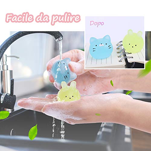 Mini Squishy Fluorescentes Kawaii Squishys Lindos Juguete Suave de Alivio de Estrés, Juguete Pegajoso de Silicona Animales para Niños y Adultos, Sin tóxico, 20 Pcs (Patrón de Animales al Azar)