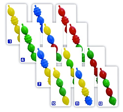 Miniland_Educational- Maxichain Cuentas Gigantes, 12 Piezas, Colores básicos (154209)