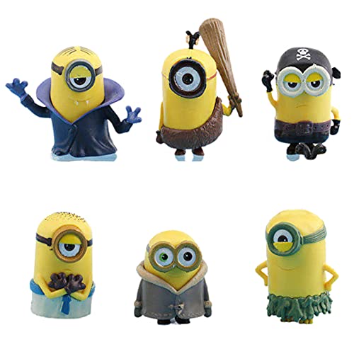 Minions Bob Kevin Cake Topper, 6pcs Caricatura Cake Topper, Pastel Decoración Suministros Fiesta De Cumpleaños Diy Decoración Suministros Para Baby Shower Cumpleaños Decoración De La Torta