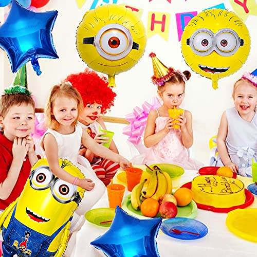 Minions Globos de papel de aluminio simyron 5 pcs Minions Party's Helium Balloons Decoraciones Cumpleaños de Fiesta para Niños Happy Birthday Party Supplies