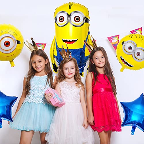 Minions Globos de papel de aluminio simyron 5 pcs Minions Party's Helium Balloons Decoraciones Cumpleaños de Fiesta para Niños Happy Birthday Party Supplies