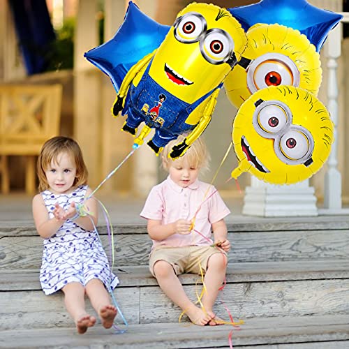 Minions Globos de papel de aluminio simyron 5 pcs Minions Party's Helium Balloons Decoraciones Cumpleaños de Fiesta para Niños Happy Birthday Party Supplies