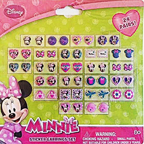 Minnie Mouse Sticker Earrings Set (24 Pairs) by H.E.R Accessories