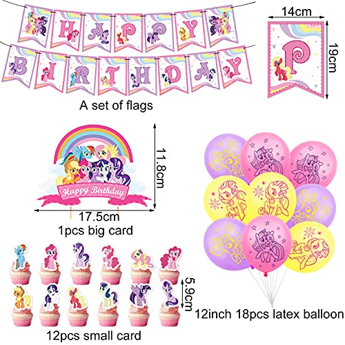 Miotlsy My little pony Decorazione Festa di Compleanno My little pony Party Balloons Supplies Palloncini e Decorazioni Torte per Toppers per Torta DIY Decorazioni