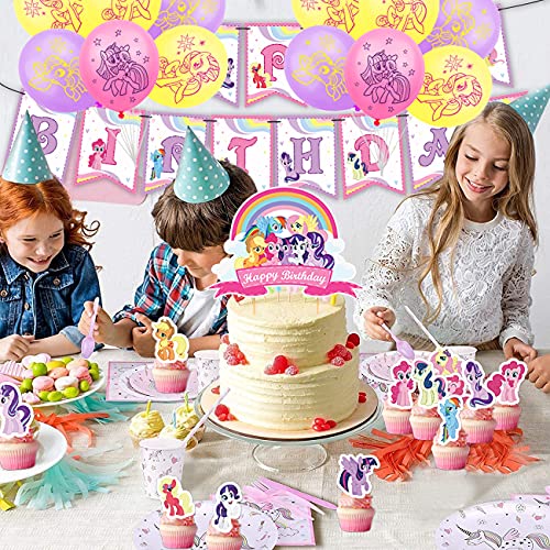 Miotlsy My little pony Decorazione Festa di Compleanno My little pony Party Balloons Supplies Palloncini e Decorazioni Torte per Toppers per Torta DIY Decorazioni