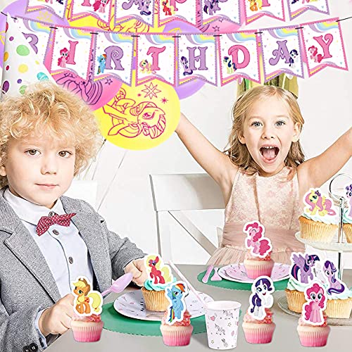 Miotlsy My little pony Decorazione Festa di Compleanno My little pony Party Balloons Supplies Palloncini e Decorazioni Torte per Toppers per Torta DIY Decorazioni