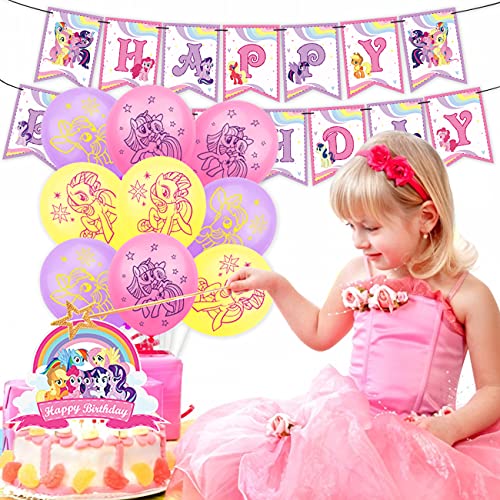 Miotlsy My little pony Decorazione Festa di Compleanno My little pony Party Balloons Supplies Palloncini e Decorazioni Torte per Toppers per Torta DIY Decorazioni