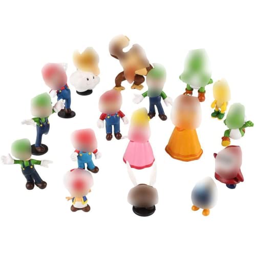 Miotlsy Super Mario Figures 18pcs / Set Super Mario Toys Figuras de Mario y Luigi Figuras de acción de Yoshi y Mario Bros Figuras de Juguete de PVC de Mario