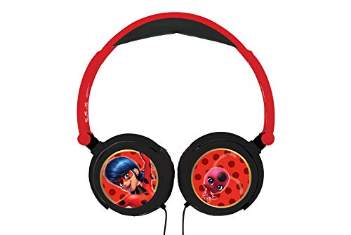 Miraculous Ladybug HP015MI, Auriculares Estéreo Plegables, con Cable, 18.1 x 16.1 x 7.4 cm, Rojo