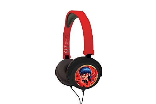 Miraculous Ladybug HP015MI, Auriculares Estéreo Plegables, con Cable, 18.1 x 16.1 x 7.4 cm, Rojo