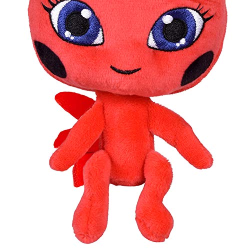 Miraculous P50691 Tales of Ladybug & Cat Noir-Mariquita Kwami Tikki - Peluche (15 cm), diseño de Mariquita