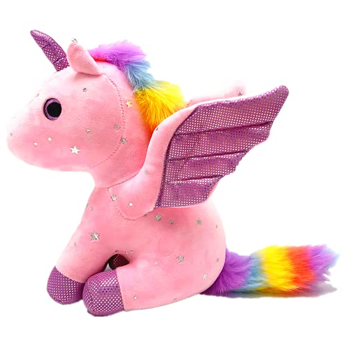 Mislaxy Unicornio de peluche de peluche Dazzle, regalo para niñas a partir de 3 años, 23 cm, color rosa