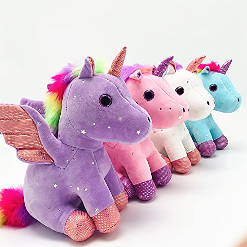 Mislaxy Unicornio de peluche de peluche Dazzle, regalo para niñas a partir de 3 años, 23 cm, color rosa