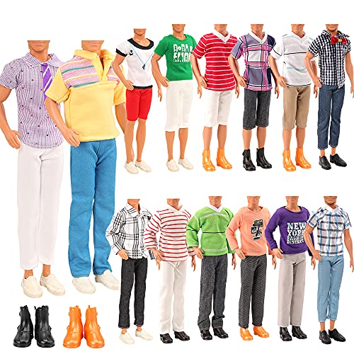 Miunana 3X Fashionista Trajes de Ropas Casual + 2 Pares Zapatos para 12 Pulgada Muñecas