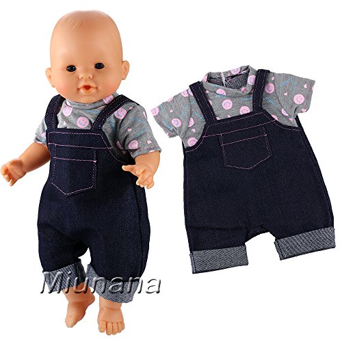 Miunana 4 Ropas Vestidos Fashion para 36 - 40 cm 14- 16 Pulgadas Muñeca Bebé (Muñeca no incluida)