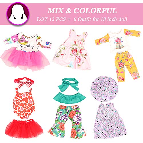 Miunana Ropas Vestidos para 16-18 Pulgadas Muñeca 42-46 cm American Girl Dolls (6 Vestidos)