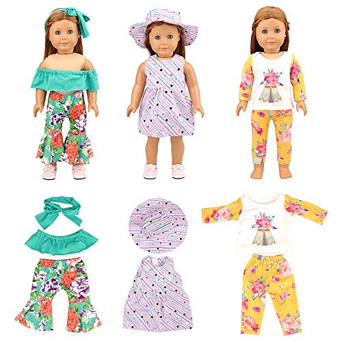 Miunana Ropas Vestidos para 16-18 Pulgadas Muñeca 42-46 cm American Girl Dolls (6 Vestidos)