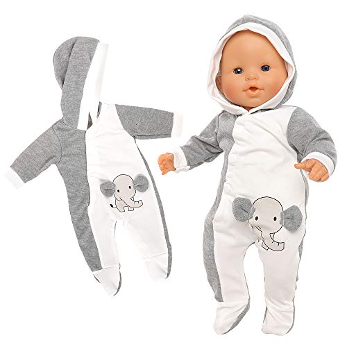 Miunana Vestido Estampado Elefante para Muñecas De 36 CM - 46 CM (14 Pulgadas - 18 Pulgadas) Baby Doll Y Otras Muñecas Bebé New Born (No Incluye Muñeca)