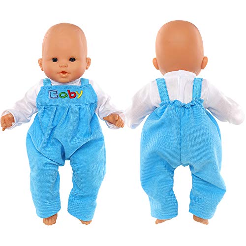 Miunana Vestidos Azul Fashion Impresión Baby para 14 - 18 Pulgada Muñeca Bebé 36 - 46 cm (NO Incluye MUÑECA)