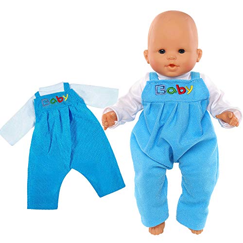 Miunana Vestidos Azul Fashion Impresión Baby para 14 - 18 Pulgada Muñeca Bebé 36 - 46 cm (NO Incluye MUÑECA)