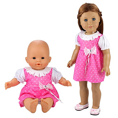 Miunana Vestidos Muñecas Verano Casual Ropas Fashion para 14- 18 Pulgadas Muñeca bebé 35 -45 cm Doll 18 Pulgadas American Girl Doll (5x Vestidos Muñeca)