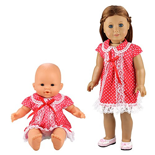 Miunana Vestidos Muñecas Verano Casual Ropas Fashion para 14- 18 Pulgadas Muñeca bebé 35 -45 cm Doll 18 Pulgadas American Girl Doll (5x Vestidos Muñeca)