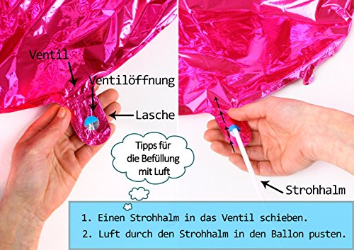 Miya Der Märchenland - Juego de 18 globos de helio XXL, muy dulces, con 17 unidades, globos de helio, globos decorativos, globos de aluminio.