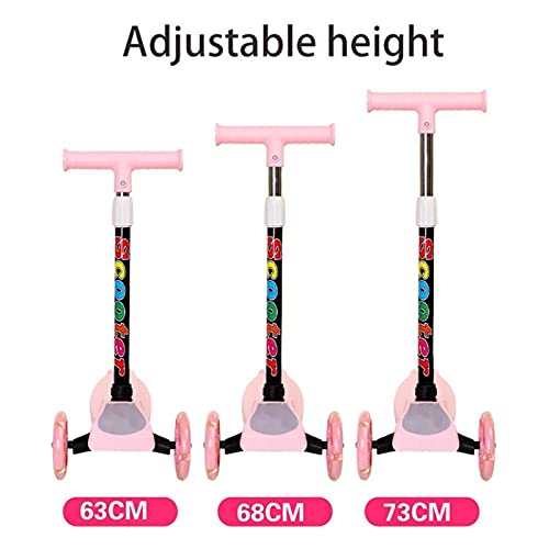 MJJCY Scooters de pies para niños de 3 Ruedas Kick Scooter LED Shine Balance Bike Ajustable Altura Skateboard Scooter para niños/niñas (Color : Without Led Light)