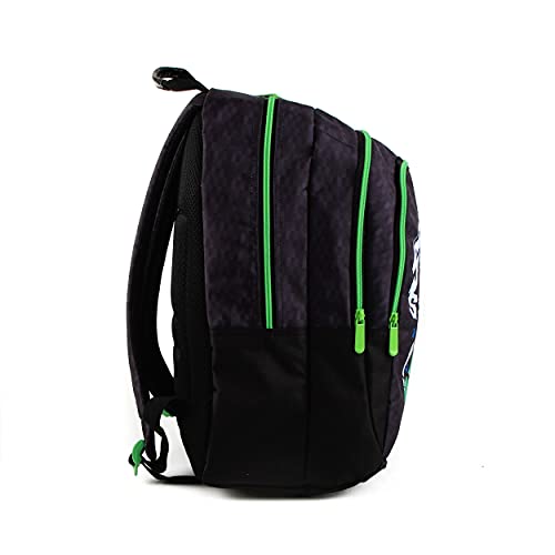 Mochila de 2 compartimentos Minecraft Video Game Black Bagtrotter