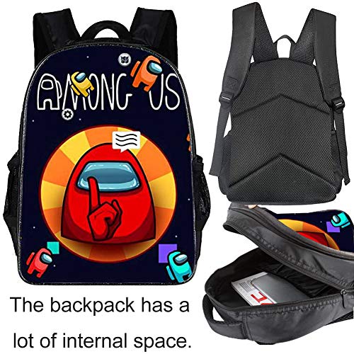 Mochila Entre Nosotros Hot Game Among Us Mochila Estampada Mochila De Escuela Primaria Material De Poliéster Negro Adecuado Para Que Los Niños Y Niñas Vayan A La Escuela Y Salgan A Usar