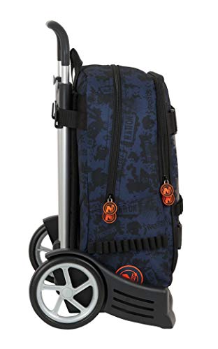 Mochila Escolar con Carro Safta Evolution Incluido de Nerf