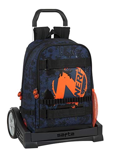 Mochila Escolar con Carro Safta Evolution Incluido de Nerf