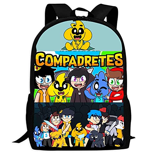 Mochila grande con diseño de Mike-c-Rack para niños, estudiantes, para escuela, viajes, ordenador portátil y excursión