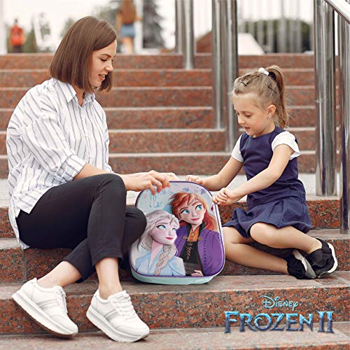 Mochila Infantil 3D, Estuche Escolar y Bolsa Merienda de Cuerdas Frozen 2 Diseño Exclusivo – Frozen | Mochilas Escolares para Niñas y Niños de 3 Años | Material Escolar Vuelta al Cole de Frozen